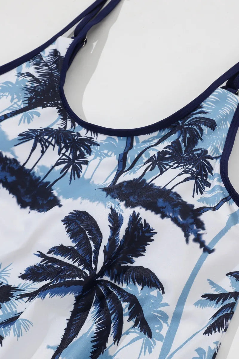 2025 New Sexy Print 2 Piece Plus Size Tankini Women Strapped Hollow Curvy Swimsuit Brazilian Beach Lady Big Bathing Suit