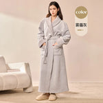 Long Flannel Robe for Men Women Warm Home Pajamas Loungewear 2026 Autumn Winter New Thick Coral Fleece Couple Bathrobe