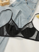 New French style erotic lingerie European and American thin jacquard mesh hollow comfortable bra set MR2669