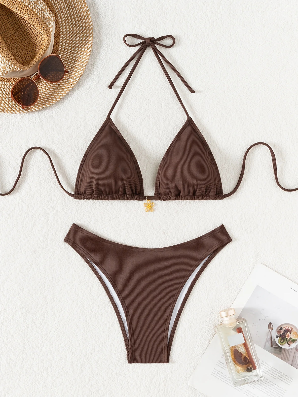 ZTVitality Sexy Solid Bikini Set 2026 Biquini New Arrival Bandage Halter Women's Swimsuit Summer Swimwear Beachwear 2 Piece
