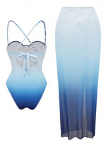 S - XL New With Skirt Underwired Cross Back Women Swimwear One Piece Swimsuit Female High Leg Cut Bather Bathing Suit Swim V7859