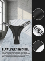 3 Pcs Women Black Thong Panties Sexy Low Rise Letter Elastic Waistband Secret Love Graphic Street Style Lingerie Briefs C967