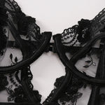 Toucheart Lace Sexy Skinny Babydoll Bodysuit Embroidery Erotic Private Adult Suit Solid Color Patchwork High Waisted Sexy Set