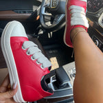 2025 Big Size 44 Women's Platform Skate Shoes Fashion Summer Black Pink Red Lace-up Men Sporty Vulcanize Casual Flat Shoes