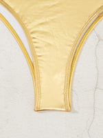 Sexy Sports Thong Bikinis Women Swimsuits Female Swimwear 2025 Bronzing Bikini Set Bathing Suit Gold Silver Beachwear Biquini