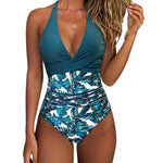New Print One Piece Swimsuit Women Sexy Pleated Bathing Suit Leopard Printed Bodysuit Bikini Set Summer Fashion New Beachwear