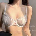 Everyday French Lace Bra Set Wireless Small Bust Support Anti Sagging Lightly Lined Comfort Sexy S-XL MOYISU Sexy Panty Tushy AB