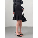 Pure Desire Style Gentle Sexy High Waist Slimming Ruffled Mid-Length Bodycon Mermaid Skirt Slim Women Mini Skirts 2026 New EVP8