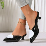 New Women's Mules 2026 Summer Fashion Pointed Toe Mules Metal Designer Sandals Women Slingback Comfortable Office High Heels