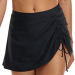 Women Solid Black Bikini Bottom Pleate High Waist Skirt Swimwear Briefs Tankini Bottoms Bikini Skirt Bottom Swimsuit Oversize