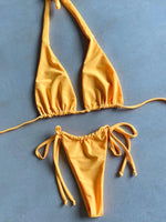 Sexy 12 Color Halter Mini Micro Thong Bikini Female Swimsuit Women Swimwear Two-pieces Bikini set Bather Bathing Suit Swim Lady
