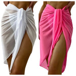 Sheer Wrap Knot Waist Swimsuit Cover Up Skirt Summer Beach Dress Wrap Bikini Wraps Scarf Swimwear Cover Ups Women Bikini Shawls