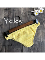 S - XL 9 Colors Crochet Knitted Bikini Bottom Swim Brief Women Swimwear Female Bather Brazilian Tanga Panties Underwear V4195