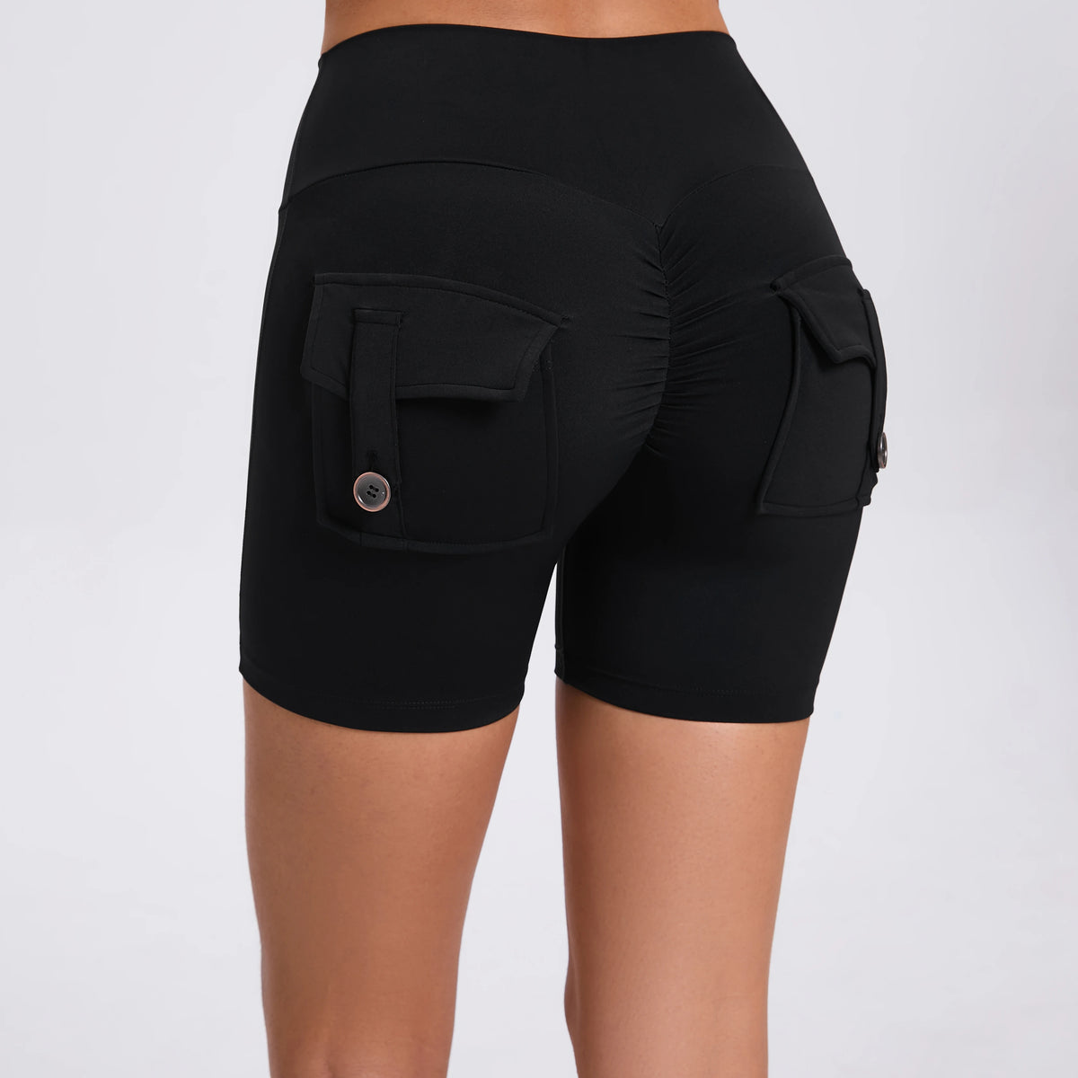 Peach Butt Fitness Shorts Women's Exercise Three-Quarter Pants Cargo Air Dry Pocket Yoga Tight Lift Summer