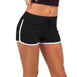 Women Cotton Shorts Yoga Short Pants Summer Fast Drying Sports Pants Contrast Binding Side Split Elastic Waist Casual Shorts