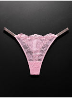 Lace Sexy Girls Women Panties Seamless Underwear Rhinestone G String Letter Transparent Thong For Female Low Rise Ladies Briefs