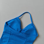 NO LOGO Women's Longline Strappy Backless Gym Top Scrunch Workout Open Back Bra Tank Top for Running Yoga Shirt