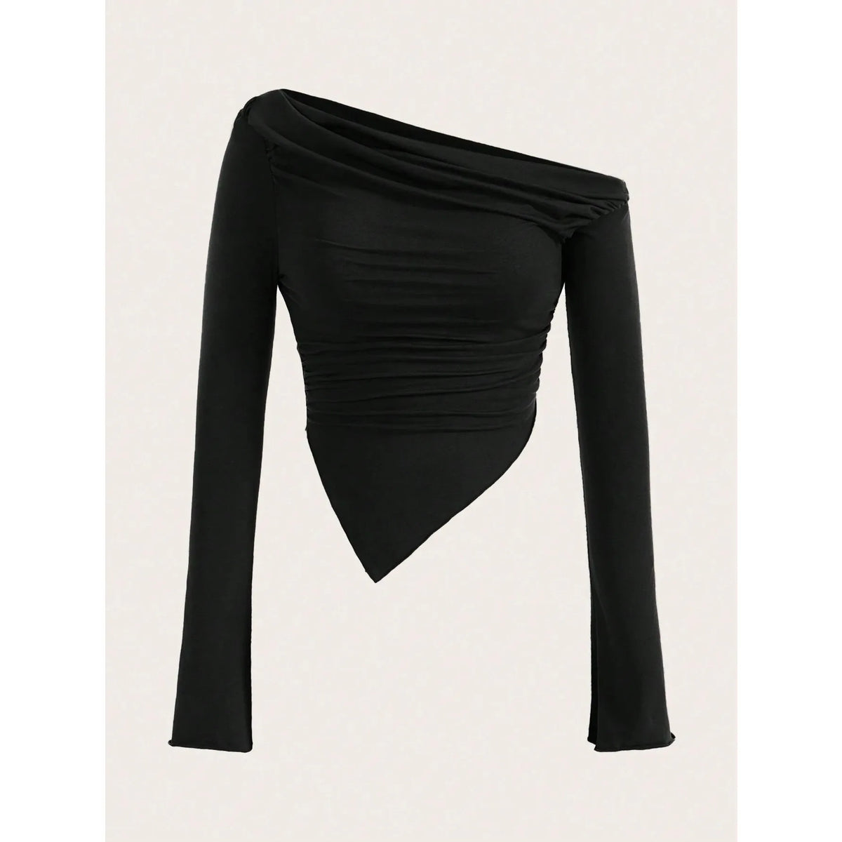 Women Sexy Solid One Shoulder Long Sleeve T Shirt Spring Fall 2024 Y2K Clothes Grunge Goth Slim Fit Tee Top Tshirt Streetwear