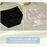 2PCS Seamless Ice Silk Briefs Women's Transparent Panties Sexy Breathable Underwear Female Stretch Erotic Korean Ultra Lingerie