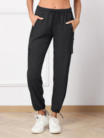 Hiking Pants For Women Cargo Quick Dry Water Resistant Elastic Waist Zip Pockets, Travel Work Lightweight Running