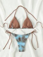Tie Dye Bikins 2025 Mini Micro String Bikini Women Swimwear Female Swimsuit Two Pieces Bikini Set Halter Bathing Suit Swim Lady