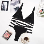 Women Intimates Sexy Bra & Panties Underwear Set Lace Splicing Perspective Sexy Lingerie Erotic 2-Piece Bra + Panty Set