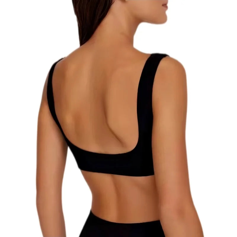 Ribbed Seamless U-Back Bralette Women's Push Up Tube Tops Wire Free Plunge Underwear Sexy Lingerie Small Cup Intimates M-XL