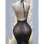 1PC Women Sexy Fishnet Beach Cover Up Hollow Out Bodycon Dress See Through Summer Swimwear