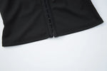 FDYOUI Y2K Streetwear Covered Buttons Black T-shirts for Women Sexy Fashion Short Sleeve Corset Ladies Slim Crop Tops Tee Shirt
