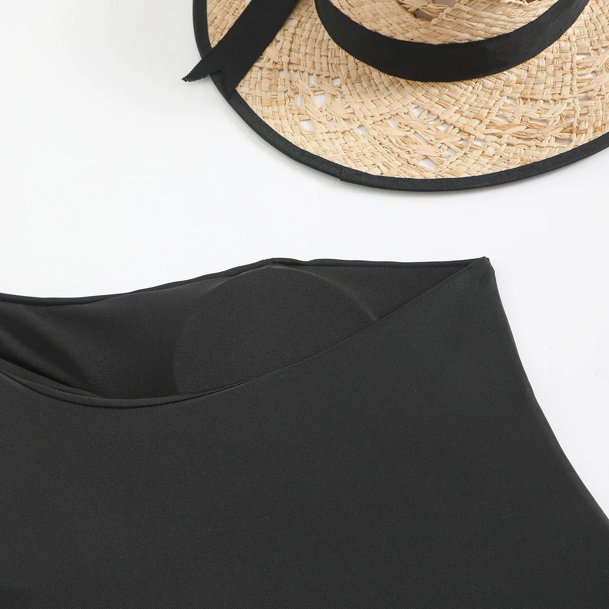 Vintage Black Swimwear Women 2026 Sexy One Shoulder Front Cross Hollow Out Slim One Piece Swimsuit Beach Bathing Suit Monokini