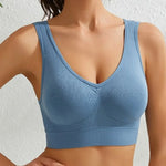 Women Seamless Underwear Sports Tank Female Plus Size Bras Non-wire No-pads Crop Top Sexy Lingerie Solid Color Camisole S-5XL