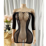 1 Piece Beach Cover Up without Bikini Summer's Hottest Mesh Swimsuit Women Summer Pool Swimwear Long Sleeves Hollow Out Dress