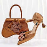Doershow African fashion Italian Shoes And Bag Sets For Evening Party With Stones SILVER Italian Handbags Match Bags! HGO1-1
