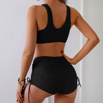 Sexy High Waist Bikini 2026 Women Swimsuit Two Pieces Swimwear Female Bikinis Set Black Blue Bathing Suits Brazilian Biquini