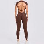 Women's Yoga Sets 2 Piece High Waist Hip Lift Leggings with Cross Back Sports Bra Seamless Workout Clothes Fitness Gym Wear Set
