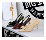 Luxury Designer Burgundy Suede Ankle Strap Pumps Sexy Pointed Toe Ankle Buckle Elegant Heels Fashion Wedding Party Shoes Shoes