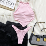light blue Halter Bandana Bikinis Sets micro Thong sexy Swimsuit Women Swimwear Backless high cut Bathing Suit Bikini 2026 Mujer