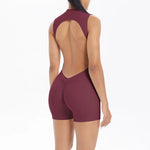 Women's Seamless Yoga Jumpsuit New Beautiful Back & Pleats Hip Lifting Short Jumpsuit Sports Running Fitness Jumpsuit Yoga Suit