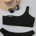 One Shoulder Bikinis 2026 Women Sexy Swimwear Female Brazilian Swimsuit Solid Beachwear Bathers Bathing Swimming Swim Suit