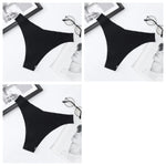 3Pcs/Set Women Ice Silk Panties V-Waist Low Rise Briefs Seamless Underwear Female Quick-Drying Underpants Sexy Lingerie S-L