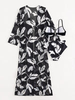 2025 Three Pieces Bikini Set Cover Up Swimwear Women Swimsuit Print Long Sleeve Push Up Bathing Suit Beachwear Swimming Biquini