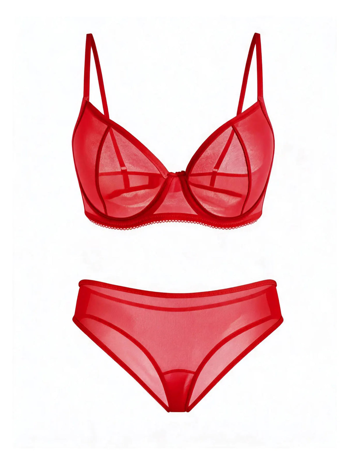 Sexy Ultra-Thin Fully Transparent Alluring Lingerie with Underwire, No Padding, Beautiful Back Bra, Hot Girl Push-Up Bra Set