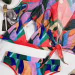 S - XXL Leopard Printed High Waist Bikini Female Swimsuit Women Swimwear Three-piece Bikini set Bather Bathing Suit Swim V2805SW