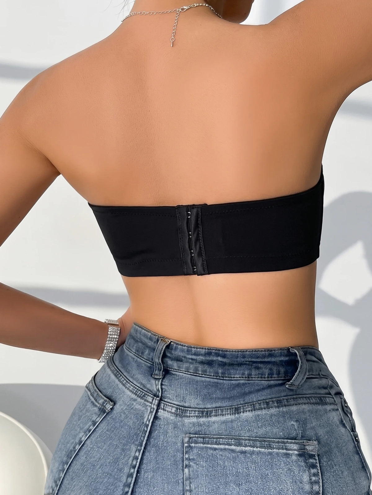 Removable Strap Strapless Mesh Bustier Bra Push‑Up Longline Bandeau Fashion Comfort Women Lingerie Top