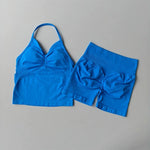 NO LOGO Women's Longline Strappy Backless Gym Top Scrunch Workout Open Back Bra Tank Top for Running Yoga Shirt