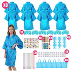 6-15Pcs Spa Party Robes for Girls Supplies Favors Kids Gowns Robe Soft Spa Headband Sleepover Birthday Party