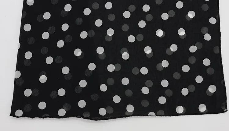 Ahagaga Fashion Maxi Dresses Women Sexy Halter Neck Hollow Out High Split Polka Dot Print Elegant Party Vacation Beach Vestidos
