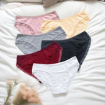 3Pcs/Set Women Lace Briefs Female Underpants Solid Color Pantys M-XL Soft Underwear Sexy Lingerie Intimates Cotton Panties