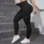 1/2 Pcs Women's Fitness Pants: High-Waisted Flared Cargo Pants With Pockets, Shaping and Tummy-Control Fitness Pants.