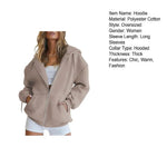 Long Sleeve Oversized Sweatshirt Women Zip Up Hoodies Fall Fleece Jackets with Pockets Casual Workout Outfits